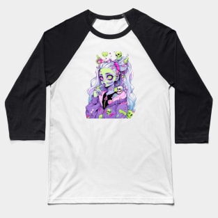 Pastel Goth Cute Kawaii Zombie Baseball T-Shirt